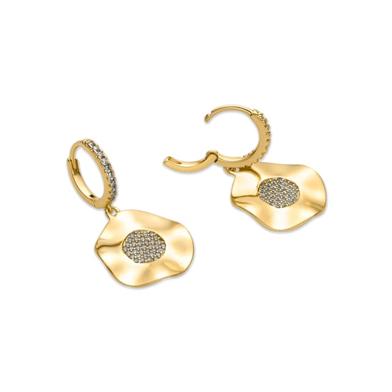 Pendientes Luxenter con circonitas brillantes acabado en oro de 18k - Delim - Image 2