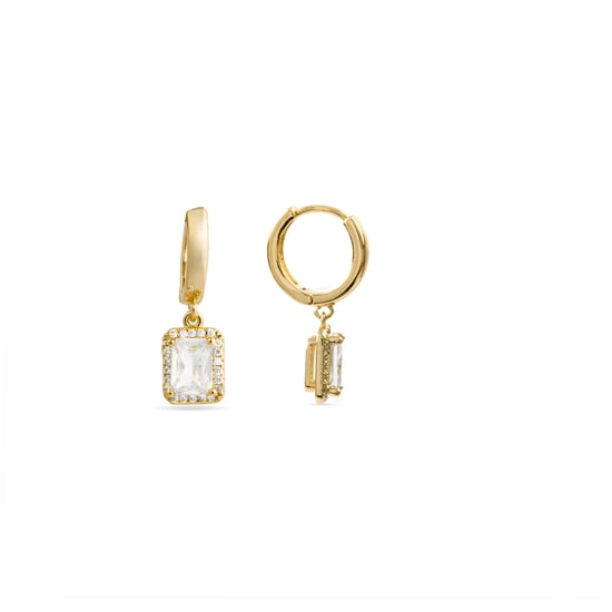 Pendientes de circonita cúbica brillante chapados en oro amarillo de 18k - Silya - Image 1