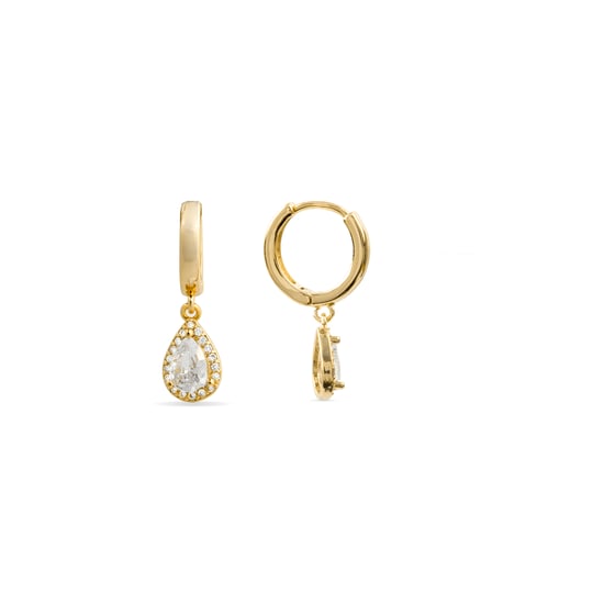 Pendientes de circonitas brillantes chapados en oro amarillo de 18k - Hade - Image 1
