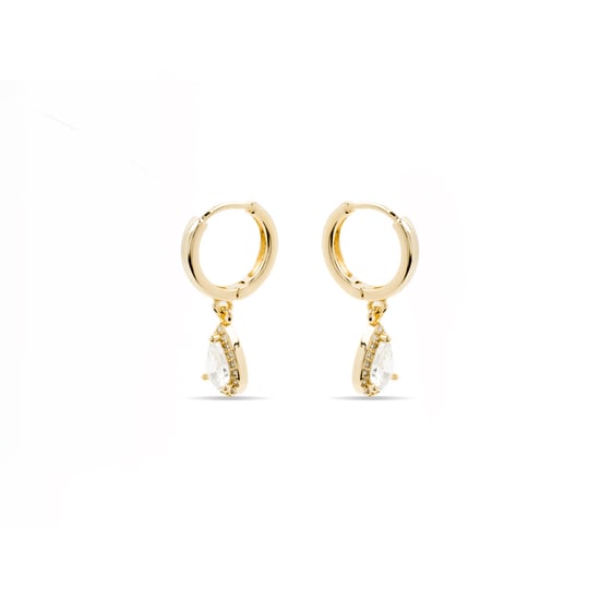 Pendientes de circonitas brillantes chapados en oro amarillo de 18k - Hade - Image 3