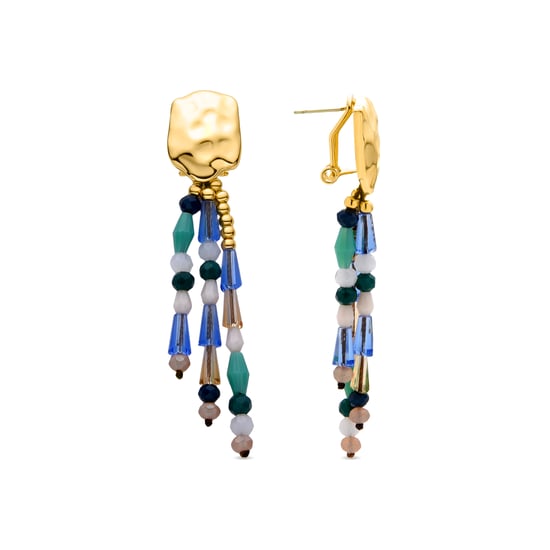 Pendientes de perla blanca Luxenter terminados en oro amarillo de 18K - Eutha - Image 1