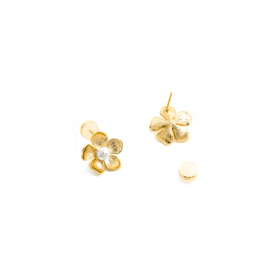 Pendientes de perla blanca con acabado en oro de 18k - Miclaw - Image 4