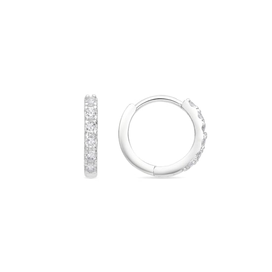 Pendientes Luxenter con acabado plateado brillante y zirconia - Leosba - Image 1