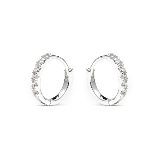 Pendientes Luxenter con acabado plateado brillante y zirconia - Leosba - Image 3