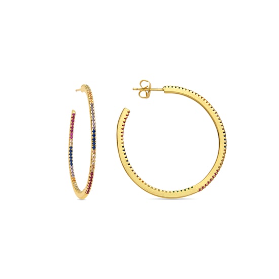 Pendientes Luxenter con zirconia brillante en acabado de oro de 18k - Macare - Image 1