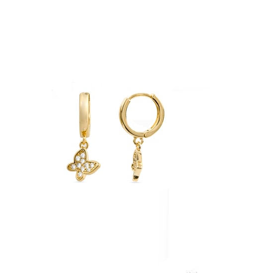 Pendientes de zirconia brillante acabados en oro amarillo de 18k - Kaduro - Image 1