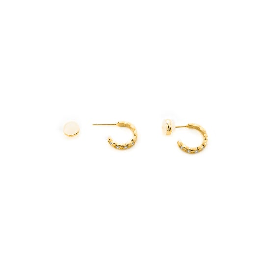 Pendientes Luxenter con acabado en oro de 18k brillante y zirconia - Efla - Image 4