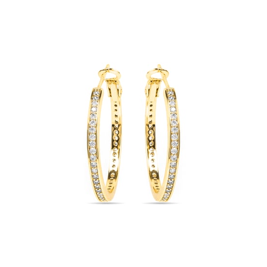 Pendientes Luxenter con acabado en oro de 18k y zirconia brillante - Budix - Image 3