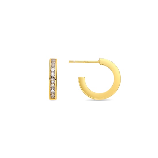 Pendientes Luxenter con zirconia brillante acabado en oro de 18k - Daver - Image 1