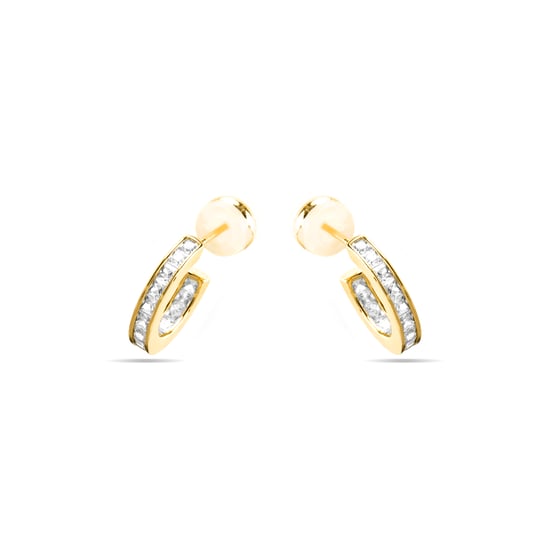 Pendientes Luxenter con zirconia brillante acabado en oro de 18k - Daver - Image 3
