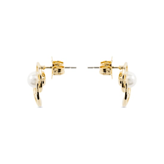 Pendientes Luxenter con acabado en oro de 18k y perla blanca - Lebya - Image 3