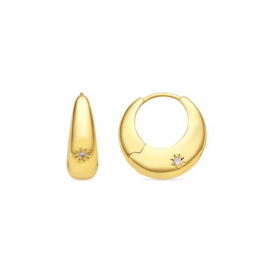Pendientes Luxenter con zirconia brillante acabado en oro de 18k - Ricia - Image 1