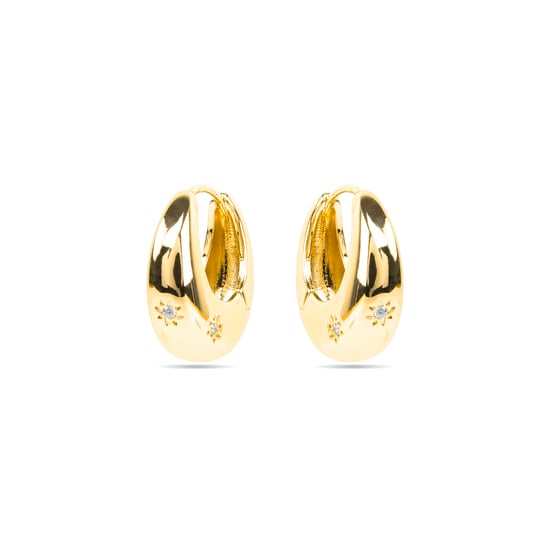 Pendientes Luxenter con zirconia brillante acabado en oro de 18k - Ricia - Image 3
