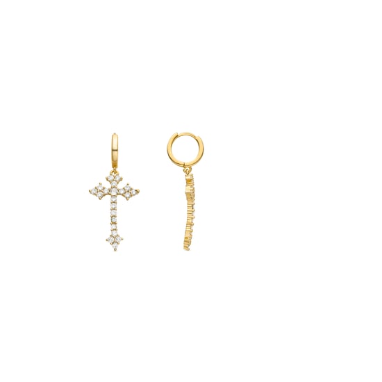 Pendientes Luxenter Brilliant de circonita, con acabado en oro amarillo de 18k - Lysay - Image 1
