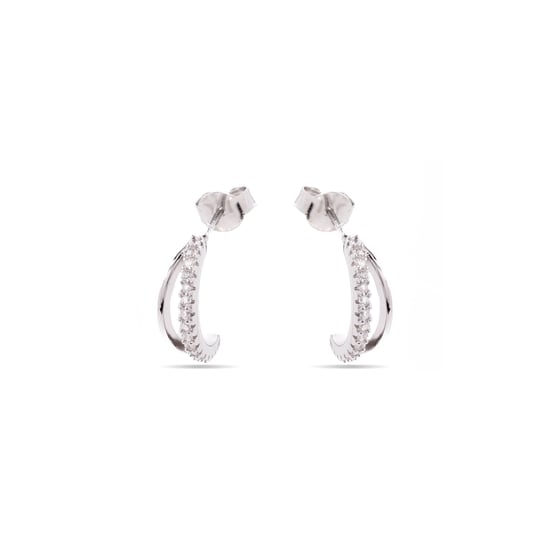 Pendientes de Circonita Brillante Bañados en Rodio - Makon - Image 3