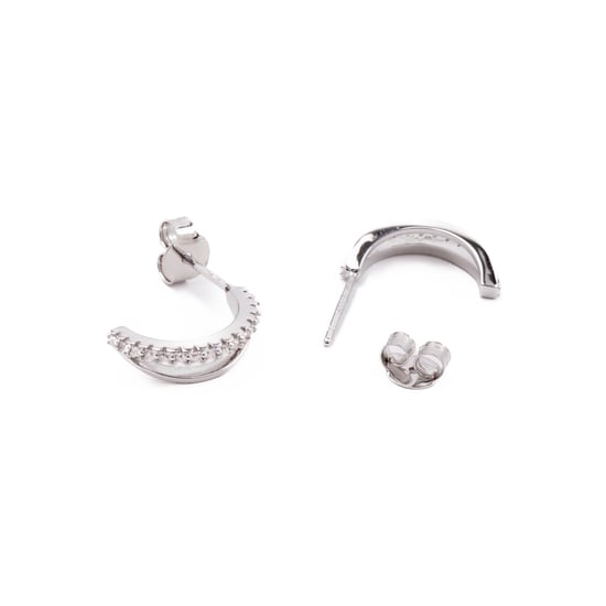 Pendientes de Circonita Brillante Bañados en Rodio - Makon - Image 4