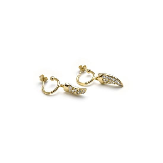 Pendientes Luxenter en plata esterlina 925 y acabado en oro de 18k con zirconia brillante - Dek - Image 3