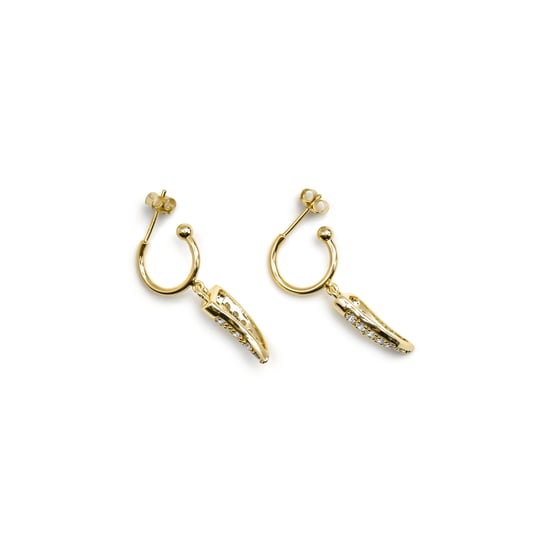 Pendientes Luxenter en plata esterlina 925 y acabado en oro de 18k con zirconia brillante - Dek - Image 4