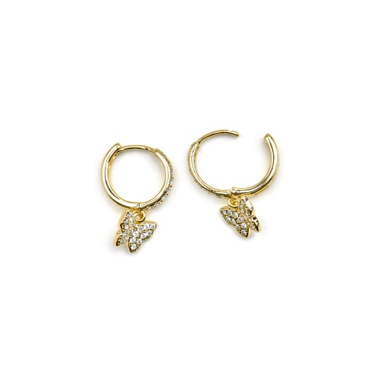 Pendientes Luxenter con zirconia brillante en acabado de oro de 18k - Tailandés - Image 3