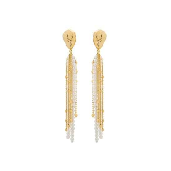 Pendientes de perla blanca Luxenter acabados en oro amarillo de 18k - Subri - Image 1