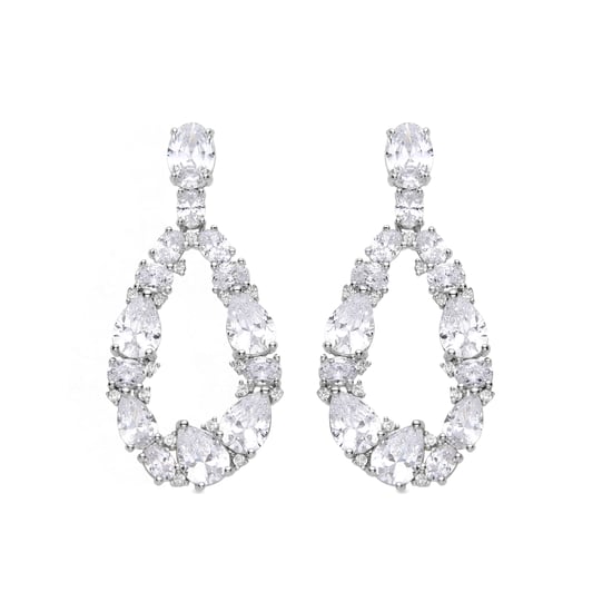Pendientes de Zirconia Brillante de Plata Esterlina 925 con Baño de Rodio - Madne - Image 1