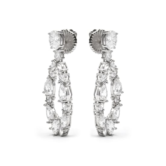 Pendientes de Zirconia Brillante de Plata Esterlina 925 con Baño de Rodio - Madne - Image 2