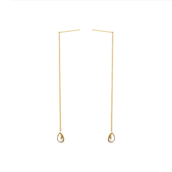 Pendientes de plata esterlina 925 de Luxenter con zirconia brillante acabados en oro amarillo de 18K - Esencial - Image 3