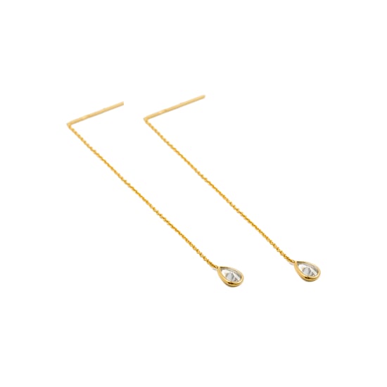 Pendientes de plata esterlina 925 de Luxenter con zirconia brillante acabados en oro amarillo de 18K - Esencial - Image 4