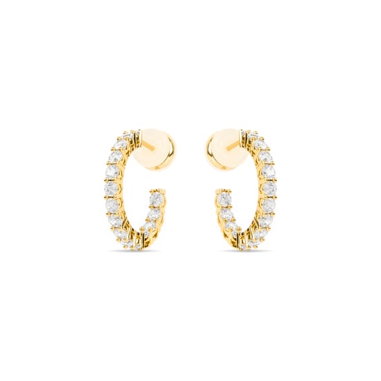 Pendientes Luxenter con acabado dorado brillante de 18k y circonita - Chenfa - Image 3