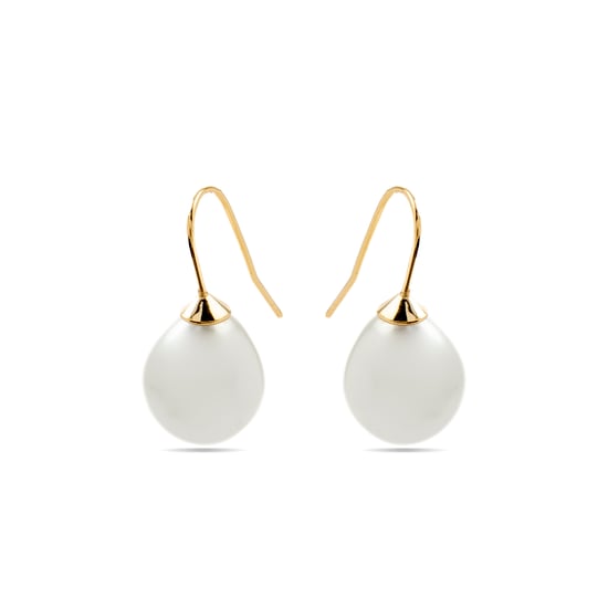 Pendientes Luxenter con acabado en oro de 18 quilates y perla blanca - Gesis - Image 3