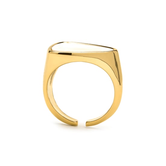 Anillo Luxenter con acabado en oro de 18k y madreperla blanca - Sune - Image 3