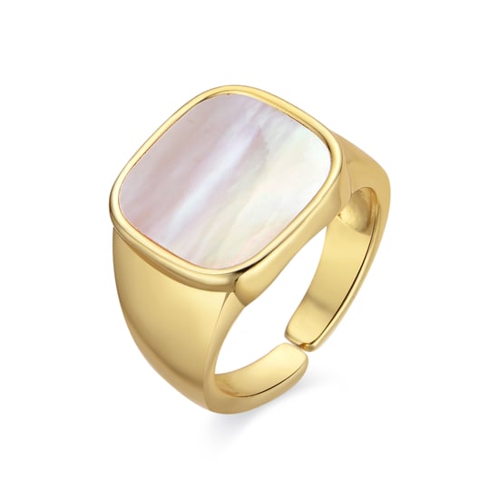 Anillo Luxenter con acabado en oro de 18k y madreperla blanca - Misau - Image 1