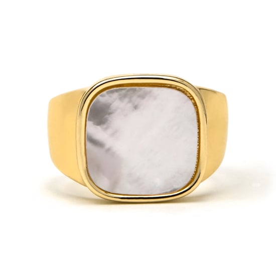 Anillo Luxenter con acabado en oro de 18k y madreperla blanca - Misau - Image 4