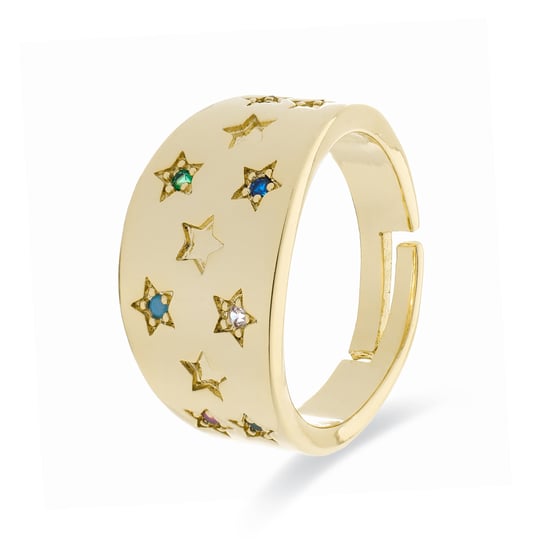 Anillo Luxenter con zirconia brillante acabado en oro amarillo de 18 quilates - Etav - Image 1