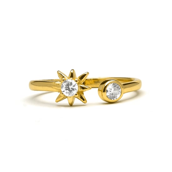 Anillo de plata esterlina 925 Luxenter con acabado brillante en oro amarillo de 18K y zirconia - Lialt - Image 3