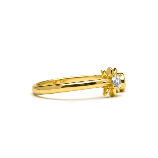 Anillo de plata esterlina 925 Luxenter con acabado brillante en oro amarillo de 18K y zirconia - Lialt - Image 4