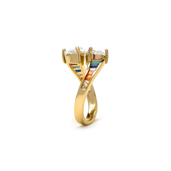 Anillo Luxenter con acabado brillante en oro de 18k y zirconia - Darbia - Image 3
