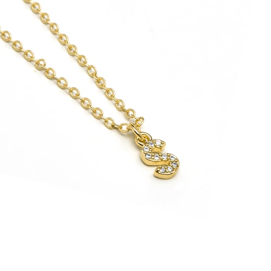 Collar Luxenter con zirconias brillantes acabado en oro de 18 quilates - Alfabeto - Image 3