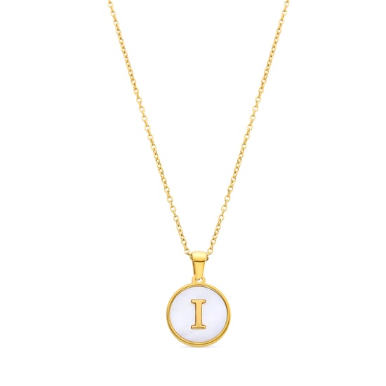 Collar Luxenter en madreperla blanca con acabado en oro amarillo de 18K - Alfabeto - Image 1