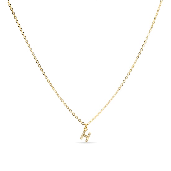 Collar Luxenter con zirconia brillante en acabado dorado de 18k - Alfabeto - Image 1