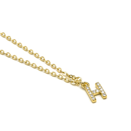 Collar Luxenter con zirconia brillante en acabado dorado de 18k - Alfabeto - Image 3