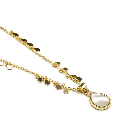 Collar de madreperla blanca Luxenter acabado en oro amarillo de 18 quilates - Lain - Image 3