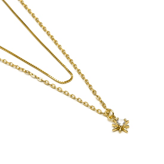 Collar Luxenter de plata esterlina 925 y zirconia bañado en oro amarillo de 18k - Najme - Image 3
