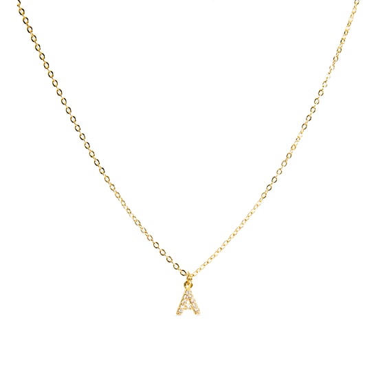 Collar Luxenter con Zirconia Brillante y Acabado en Oro de 18k - Alfabeto - Image 1