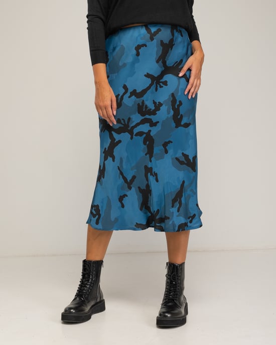 Falda estampada midi con seda - Image 2