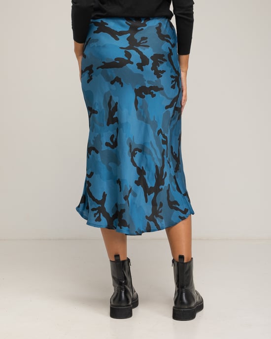 Falda estampada midi con seda - Image 3