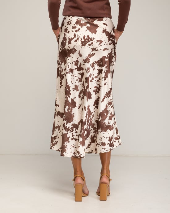 Falda midi con estampado de vaca - Image 3