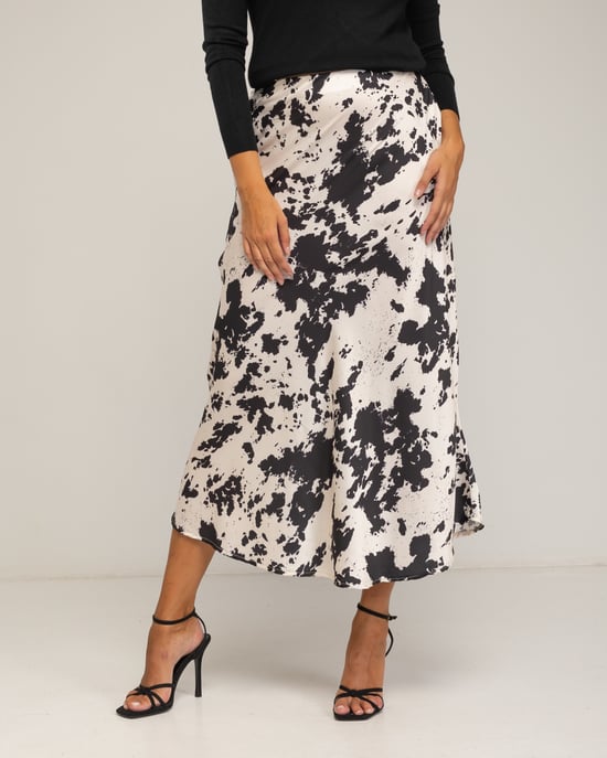 Falda midi con estampado de vaca - Image 2