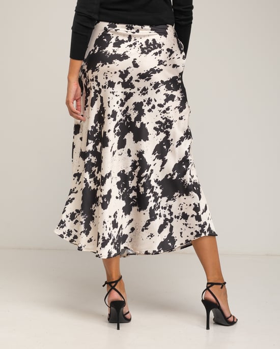 Falda midi con estampado de vaca - Image 3