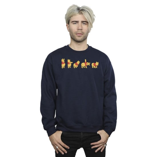 Disney Mens Winnie The Pooh Stretching Sweatshirt (Navy Blue) - Image 3